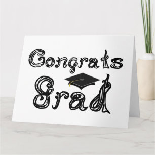 Gratulerar Studentmössa för Grad Fabric-teckensnit Kort