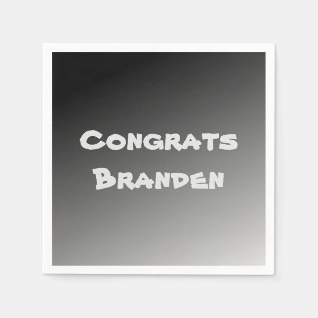 Gratulerar svart övertoning pappersservett (Framsidan)