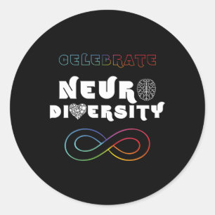 Gratulerar till den neurologiska mångfalden Regnbå Runt Klistermärke