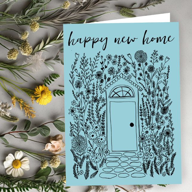 Gratulerar till den nya hemmet Garden Door Custom Kort (Congratulations on your new House Happy New Home Garden Door Custom Card
)