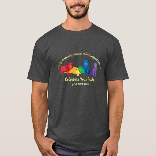 Gratulerar till det Lejona Pridet för Pridet Regnb T Shirt (Framsida)
