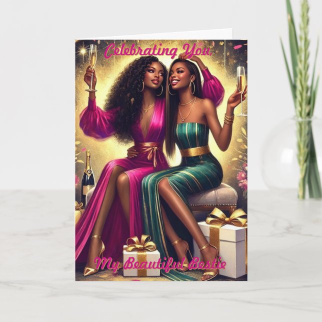 Gratulerar till dig, mitt vackra Bestie-födelsedag Tack Kort (Framsida)