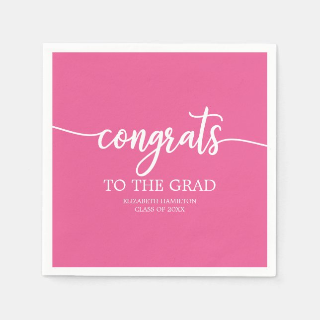 Gratulerar till Grad Chic Calligraphy Studenten Pappersservett (Framsidan)