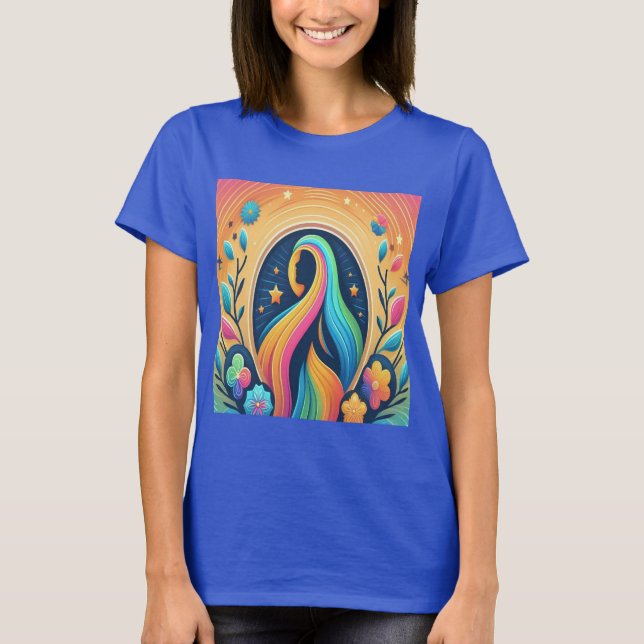 Gratulerar till hennes styrka Kvinnors grundläggan T Shirt (Framsida)