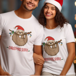 Gratulerar till julstämningen Lycklig Sloth T Shirt
