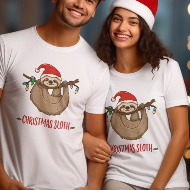 Gratulerar till julstämningen Lycklig Sloth T Shirt (Skapare uppladdad)