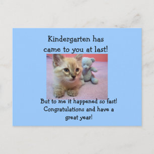 gratulerar till Kindergartner. Vykort