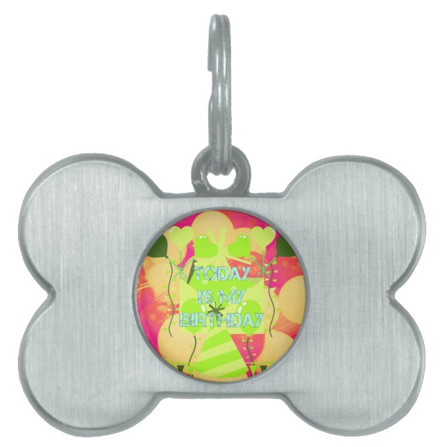 Gratulerar till min glädjande födelsedagsvälsignel ID-bricka husdjur (Framsidan)