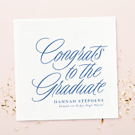 Gratulerar till student klassisk blå studenten pappersservett