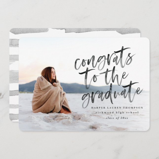 Gratulerar till utlysningen av grad student meddelande (Fram/baksida)