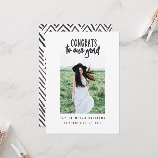 gratulerar till vår grad kort (Fram/Back In Situ)