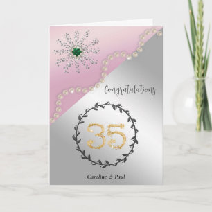 Gratulerar vänner på 35ens Bröllop-årsdag Kort