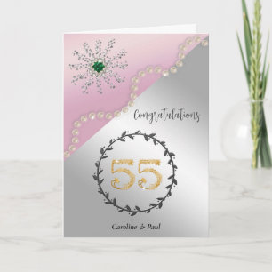 Gratulerar vänner på 55:e Bröllop-årsdagen Kort