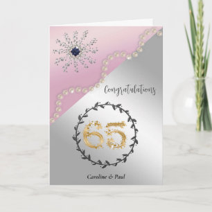 Gratulerar vänner på 65ens Bröllop-årsdag Kort
