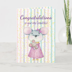 Gratulerara Baby Roligt Cute Mouse Djurfarmor Kort