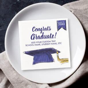 Gratulerara blåradiga skyddshöljet studenten klass pappersservett
