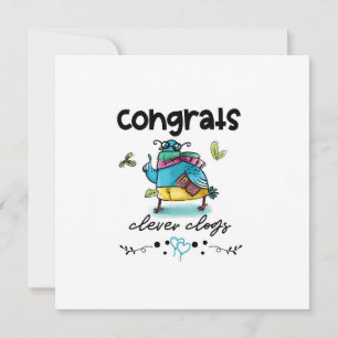 Gratulerara Clever Clogs Tecknad Pigeon Humor Kort