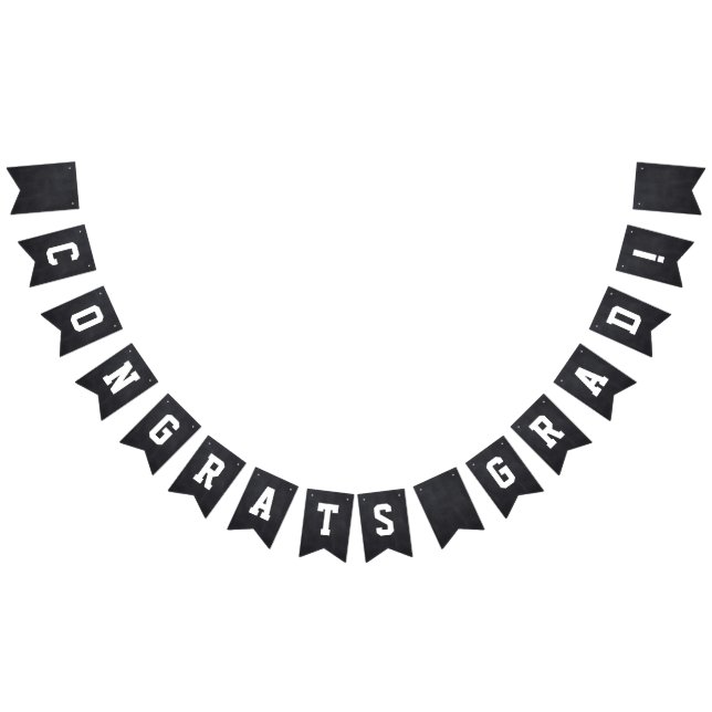Gratulerara Grad Chalkboard Bunting Flaggor (Alla)
