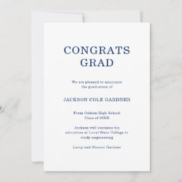 Gratulerara Grad Classic Navy Blue Studenten Meddelande
