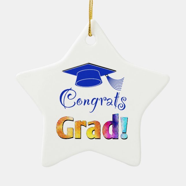 Gratulerara Grad Färg, Roligt Julgransprydnad Keramik (Framsidan)