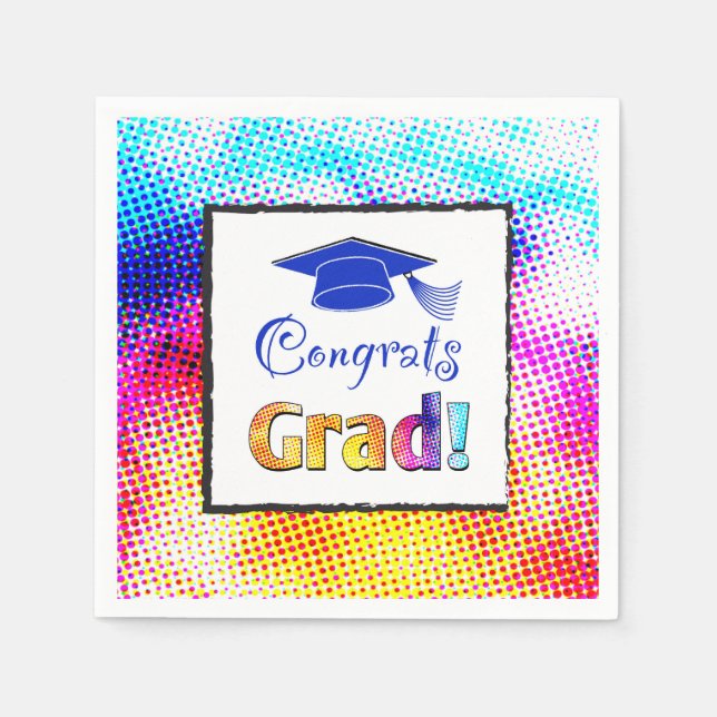 Gratulerara Grad Färg, Roligt Pappersservett (Framsidan)