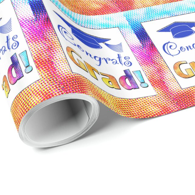Gratulerara Grad Färg, Roligt Presentpapper (Rullad Hörn)