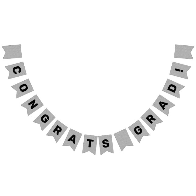 Gratulerara Grad Studenten Silver Glitter Vimplar (Alla)