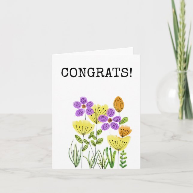 Gratulerara, Grattisar, Blommigt-kort Kort (Framsida)