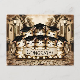 Gratulerara katter från studenten vintage vykort