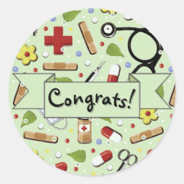 Gratulerara klassiska rundan S i sjuksköterskeskol Runt Klistermärke