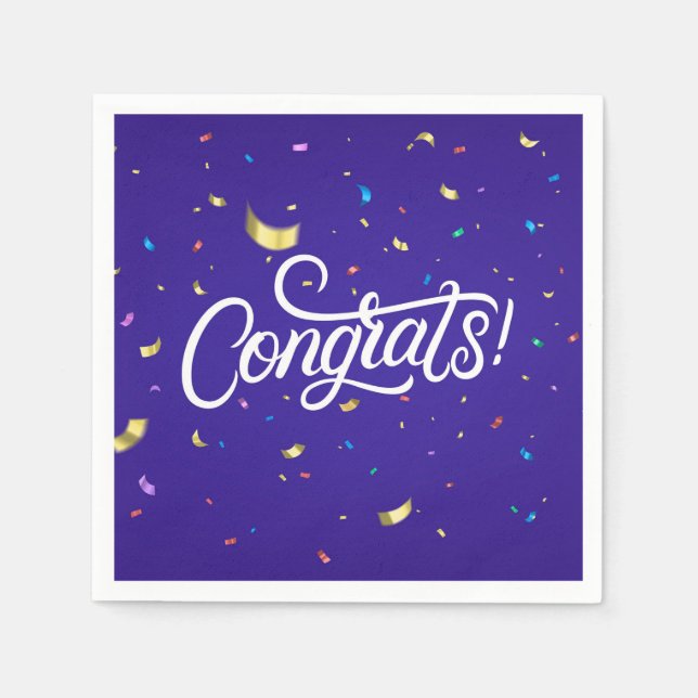 Gratulerara och konfetti pappersservett (Framsidan)