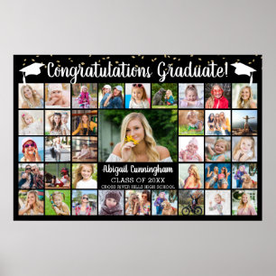 Gratulerara Student 37 Photo Collage Anpassningsba Poster