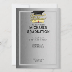 Gratulerara Student elegant grått Studenten Inbjudningar