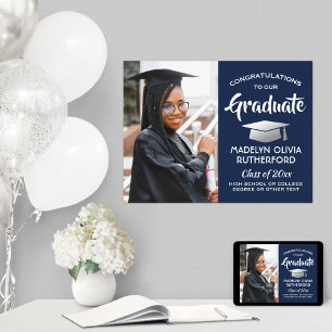 Gratulerara Student-fotoflottan, blå Studenten Poster