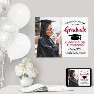 Gratulerara Student-fotovit svart Studenten Poster
