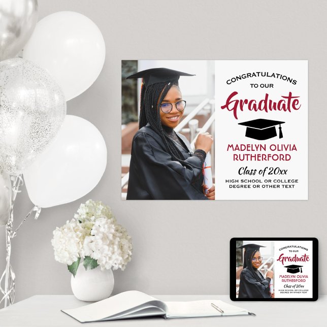Gratulerara Student-fotovit svart Studenten Poster (Skapare uppladdad)