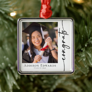 Gratulerara Student-klassen för fotokeepsaké Julgransprydnad Metall