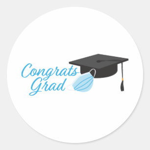 Gratulerarare Grad 2020, Studentmössa och Ansikte Runt Klistermärke