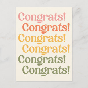 Gratulerarare Gult och Grönt för enkel retrografi Vykort