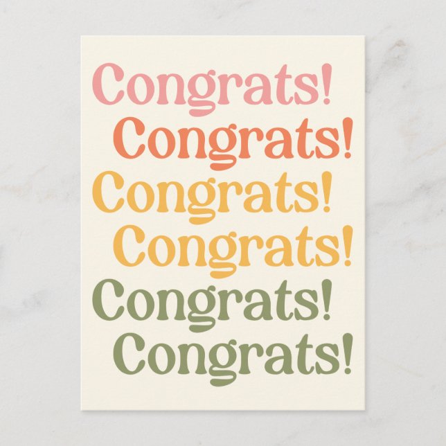 Gratulerarare Gult och Grönt för enkel retrografi Vykort (Framsida)