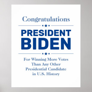 Gratulerarare talman Biden Mest röstad kandidat Poster