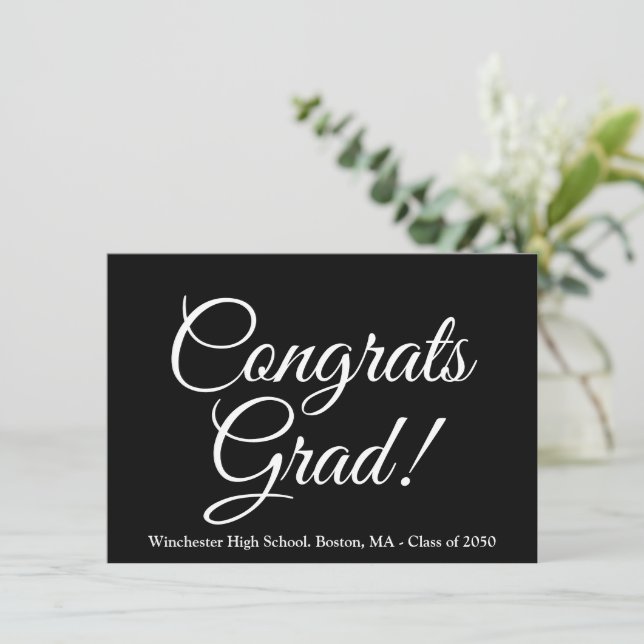 Gratulerart årskort för svart anpassningsbar i sko (Stående Fram)