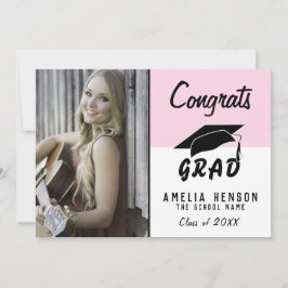 Gratulerart Grad Modern Rosa Photo Studenten Card