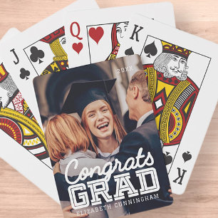 Gratulerart Grad Modern Simple Preppy Photo Casinokort