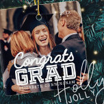 Gratulerart Grad Modern Simple Preppy Photo Julgransprydnad Keramik<br><div class="desc">Den här enkla och klassiska designen består av serif-typografi och lägger till ett anpassningsbar-foto.</div>