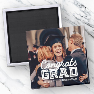 Gratulerart Grad Modern Simple Preppy Photo Magnet