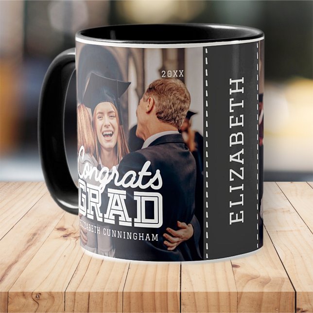 Gratulerart Grad Modern Simple Preppy Photo Mugg (Skapare uppladdad)