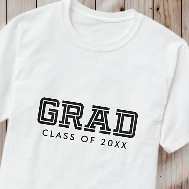 Gratulerart Grad Modern Simple Preppy Photo T Shirt (Skapare uppladdad)