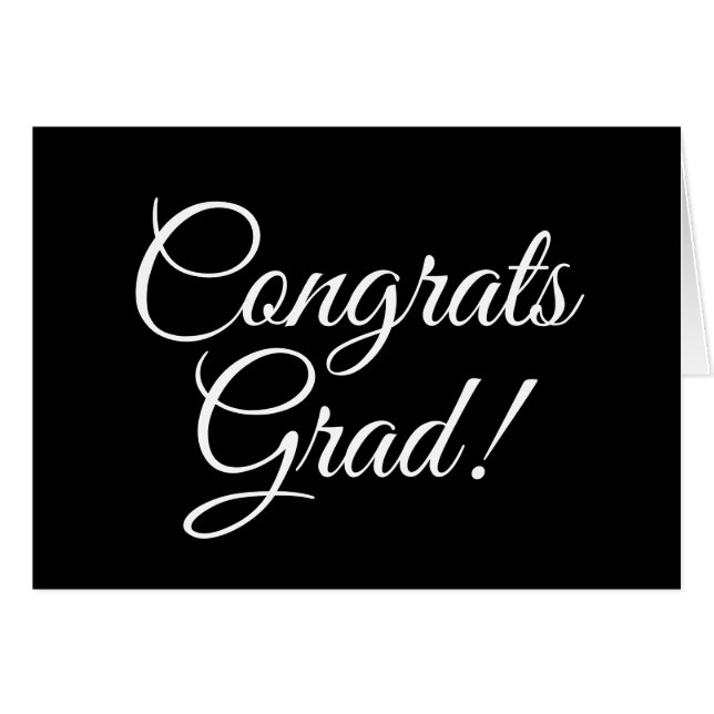 Gratulerart grad-skript för svart elegant, årskort hälsningskort (Framsidan Horizontal)