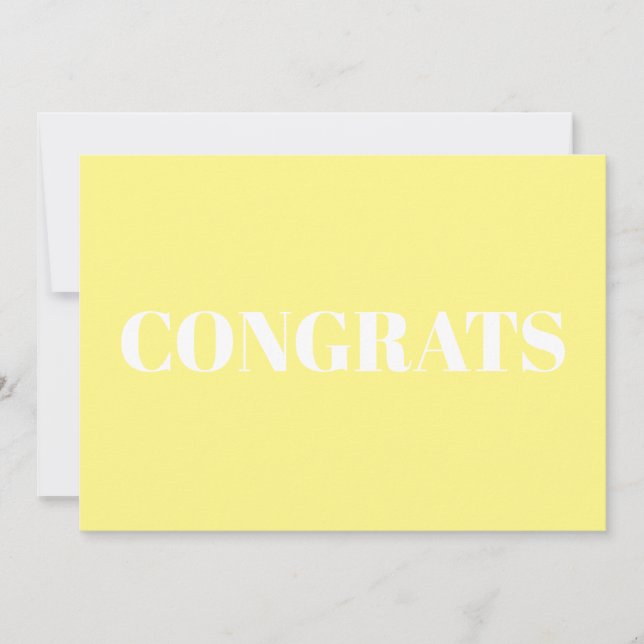 Gratulerart, Grattis blek, gult, vitt kort (Framsida)